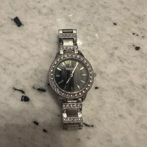 Fossil Silver Women's Watch with Crystal Accents